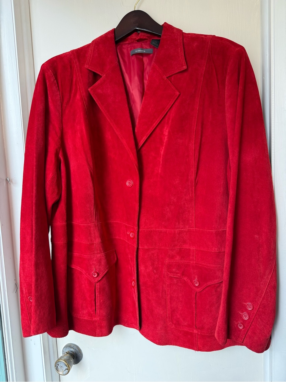 Liz Claiborne Red Suede Blazer Jacket